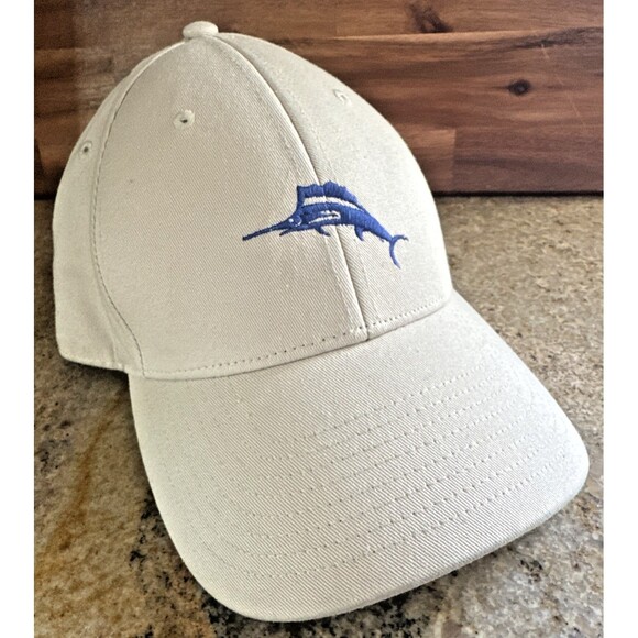 Tommy Bahama Marlin Hat Strapback HAT Golf Cap Khaki Adjustable Beach - Picture 3 of 9